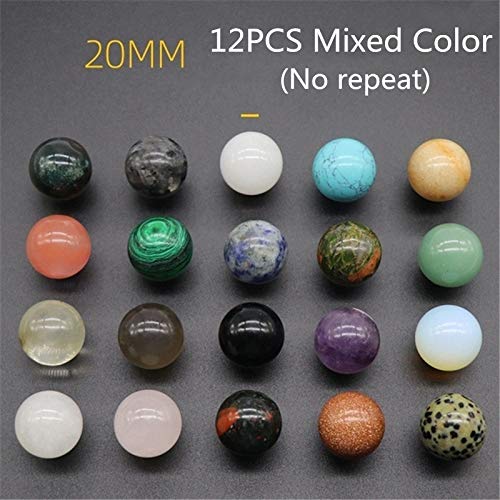 12PCS Assorted Crystal Healing Gemstone Spheres 18-20 Mm Healing R...