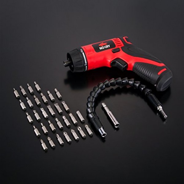 NoCry 10 N.m Cordless Electric Screwdriver - with 30 Screw Bits Se...