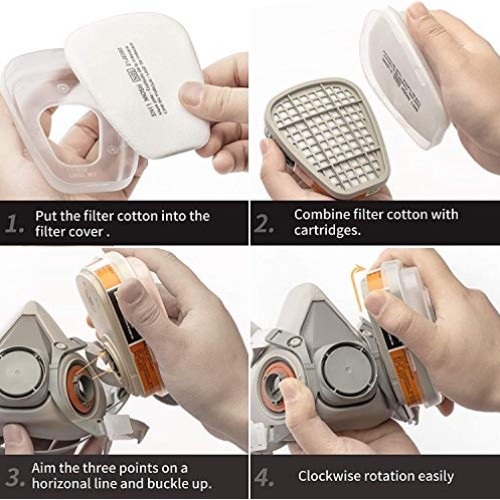 ALIVESUN 7 in 1 Half Facepiece Reusable Respirator 6200 Painting S...