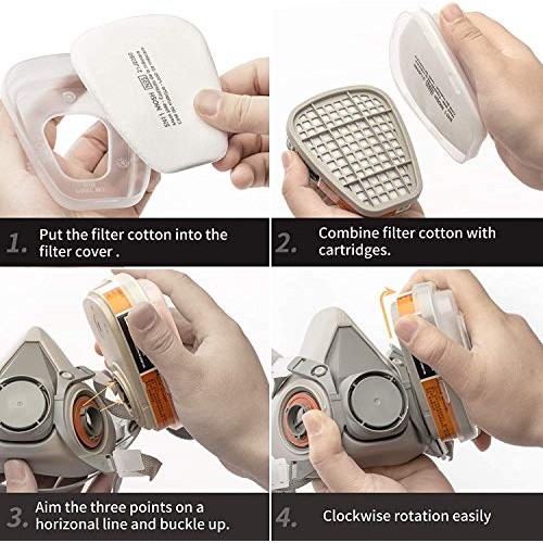 ALIVESUN 7 in 1 Half Facepiece Reusable Respirator 6200 Painting S...