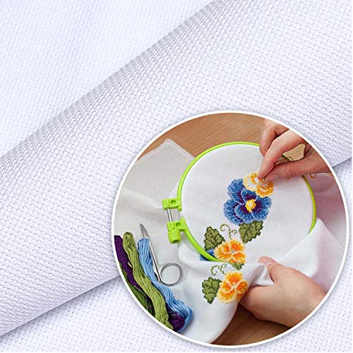 Neeyoo 6 Pieces Cross Stitch Fabric, 12 by 18-Inch White Classic 1...