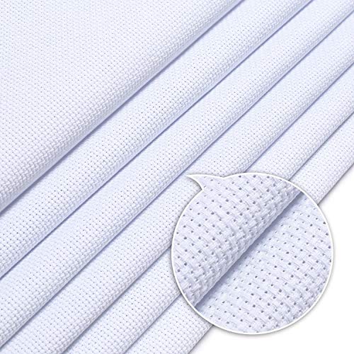 Neeyoo 6 Pieces Cross Stitch Fabric, 12 by 18-Inch White Classic 1...