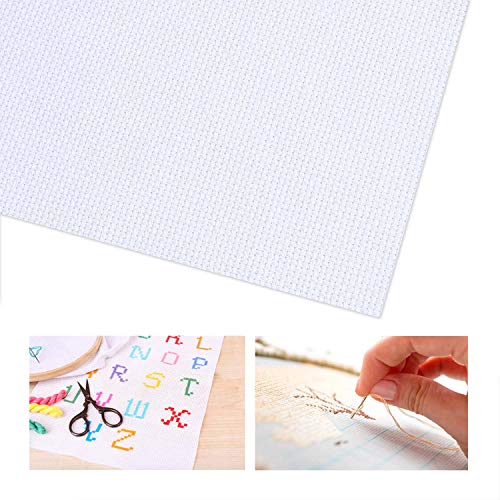 Neeyoo 6 Pieces Cross Stitch Fabric, 12 by 18-Inch White Classic 1...