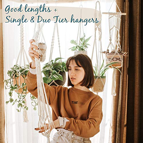 Handcrafted Macrame Plant Hanger - 6-Pack Hanging Planters Indoor ...
