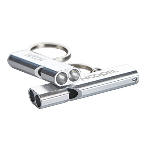 Noopel 2 Pack Survival Whistle with Lanyard and Keychain Double Tu...
