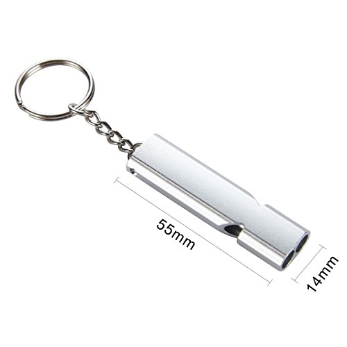 Noopel 2 Pack Survival Whistle with Lanyard and Keychain Double Tu...