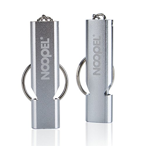 Noopel 2 Pack Survival Whistle with Lanyard and Keychain Double Tu...