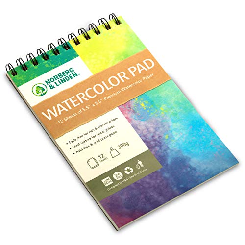 Watercolor Paint Set - 36 Premium Paints - 12 Page Pad - 6 Brushes...