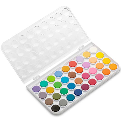 Watercolor Paint Set - 36 Premium Paints - 12 Page Pad - 6 Brushes...