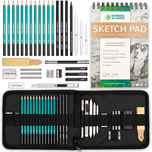 XL Drawing Set - Sketching, Graphite and Charcoal Pencils. Include...