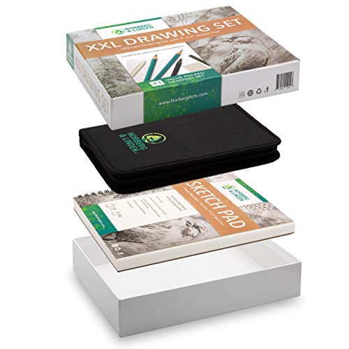 XXL Drawing Set - 41-Piece Kit - Sketching and Charcoal Pencils....