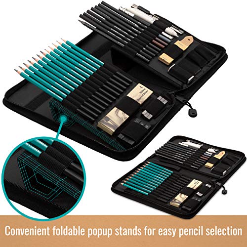 XXL Drawing Set - 41-Piece Kit - Sketching and Charcoal Pencils....