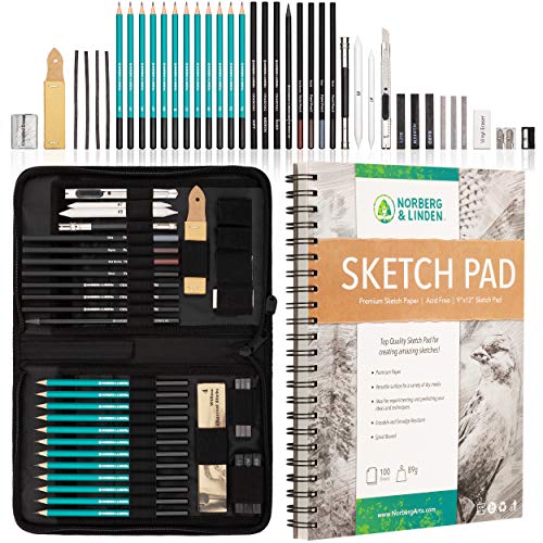 XXL Drawing Set - 41-Piece Kit - Sketching and Charcoal Pencils....