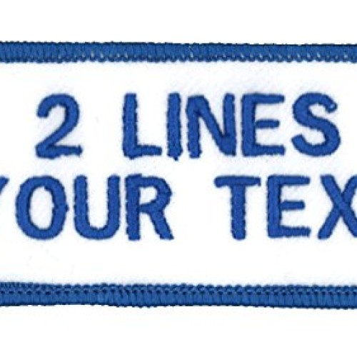 2 Line Name Patch Uniform-Work Shirt Personalized Embroidered Whit...