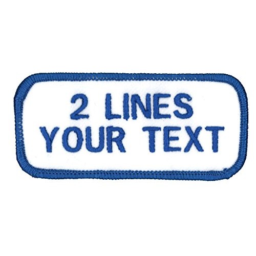 2 Line Name Patch Uniform-Work Shirt Personalized Embroidered Whit...