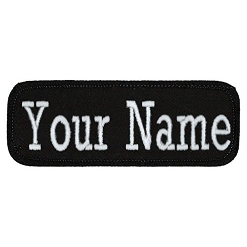 Name Tag Personalized and Embroidered 4 Wide x 1.5 Tall Black Bord...