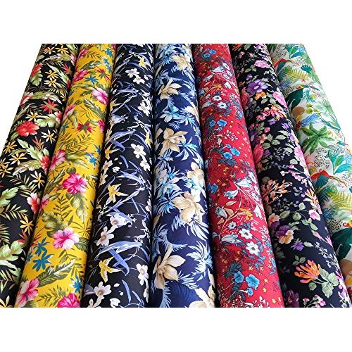 7 PCS Fat Quarters Fabric Bundles 18 x 22 Cotton Quilting Fabric...