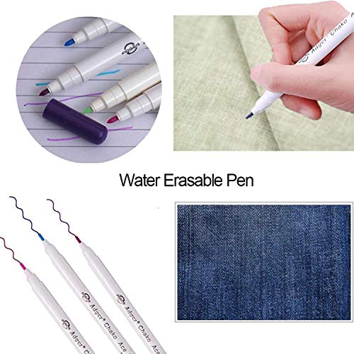 5 Color Fabric Marking Pens Multi-Color Water Soluble Erasable Pen...
