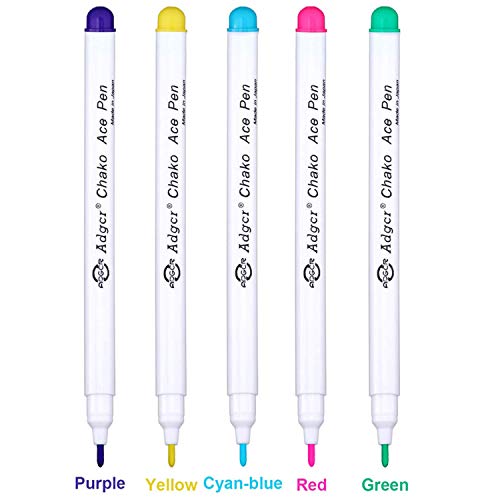 5 Color Fabric Marking Pens Multi-Color Water Soluble Erasable Pen...