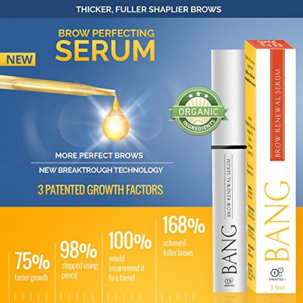 Eyebrow Growth Serum – Get Perfect Bolder Brows w/Organic Argan Oi...