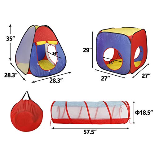 Nova Microdermabrasion Pop Up Play Tent with Tunnel , 3 in 1 Play ...