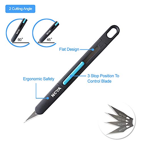 Nova Precision Craft & Hobby Knife, Premium Safety Cutter for Trim...