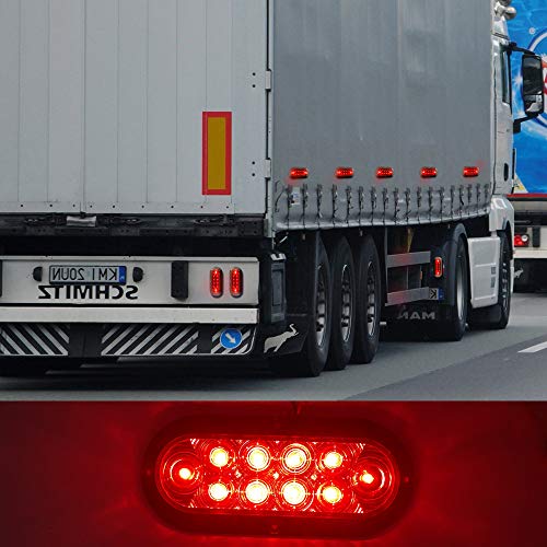 NOVALITE 12V DC 6 Inch Oval Red LED Brake Stop Turn Trailer Tail T...