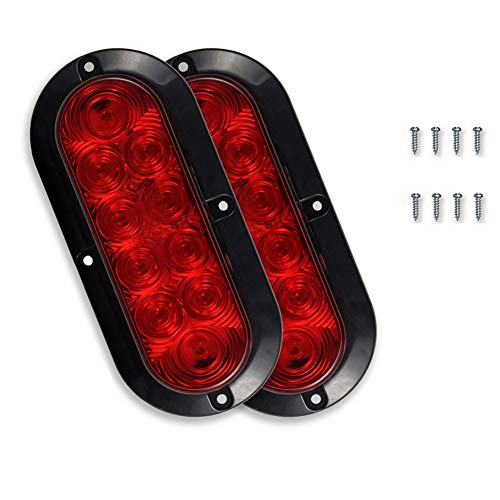 NOVALITE 12V DC 6 Inch Oval Red LED Brake Stop Turn Trailer Tail T...