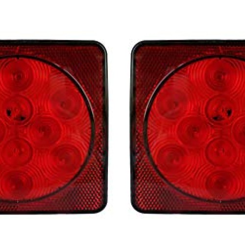NOVALITE 2pcs Square 4 inch Red LED Waterproof Boat Trailer Lights...