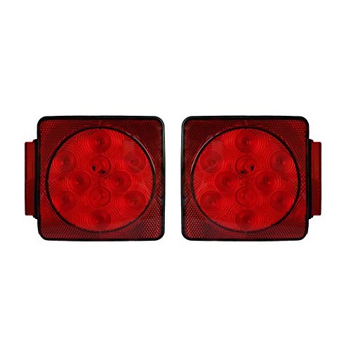 NOVALITE 2pcs Square 4 inch Red LED Waterproof Boat Trailer Lights...