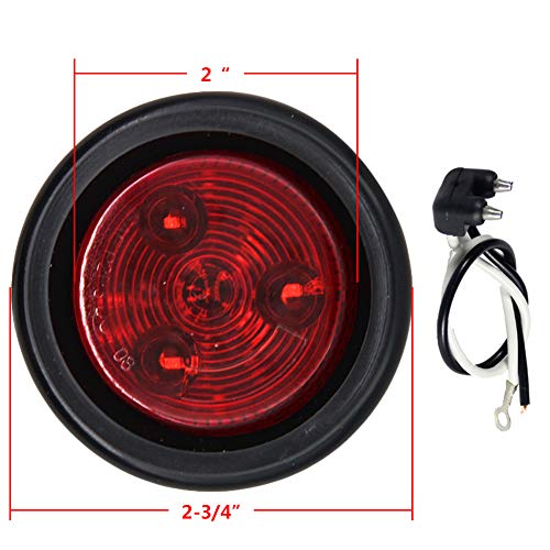 NOVALITE 4pcs Sealed 2 inch Round Red LED Trailer Light, LED Side ...