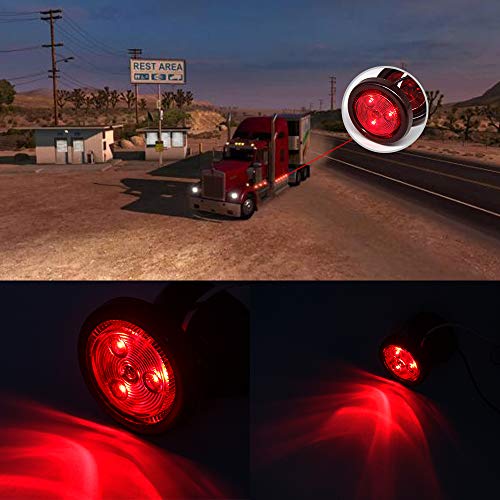 NOVALITE 4pcs Sealed 2 inch Round Red LED Trailer Light, LED Side ...