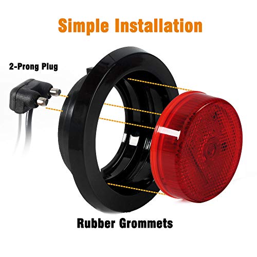 NOVALITE 5X 2.5’’ Round Red Trailer LED Side Marker Lights, Sealed...