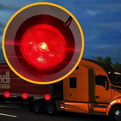 NOVALITE 5X 2.5’’ Round Red Trailer LED Side Marker Lights, Sealed...