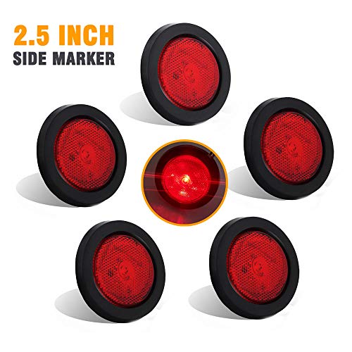 NOVALITE 5X 2.5’’ Round Red Trailer LED Side Marker Lights, Sealed...