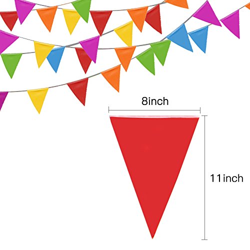 Novelty Place 100 Feet Pennant Banner - 75 Multicolor Bunting Flag...