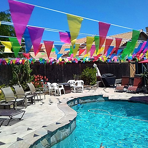 Novelty Place 100 Feet Pennant Banner - 75 Multicolor Bunting Flag...