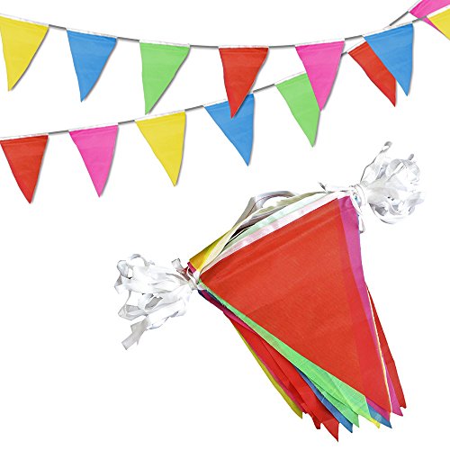 Novelty Place 100 Feet Pennant Banner - 75 Multicolor Bunting Flag...