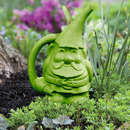 Novelty 30901 Gnute The Gnome Watering Can, Moss Green