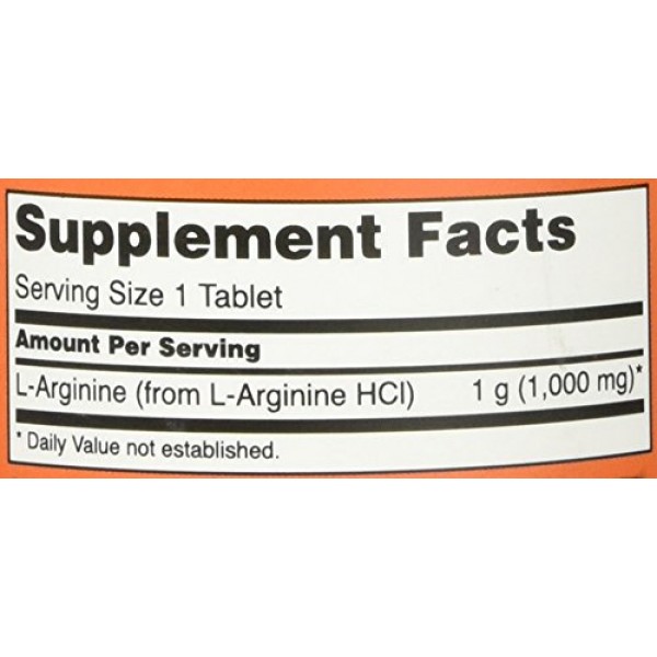 NOW L-Arginine 1000 mg, 120 Tablets