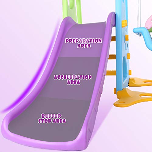 6 in 1 Toddler Mountaineering and Swing Set Kids Slide Swing Plays...