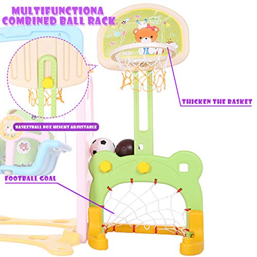 6 in 1 Toddler Mountaineering and Swing Set Kids Slide Swing Plays...