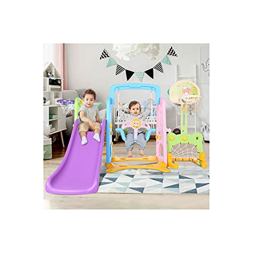 6 in 1 Toddler Mountaineering and Swing Set Kids Slide Swing Plays...