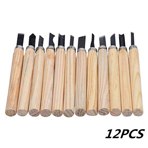 NszzJixo9 12Pcs Wood Carving Hand Chisel Woodworking Tool Set Wood...
