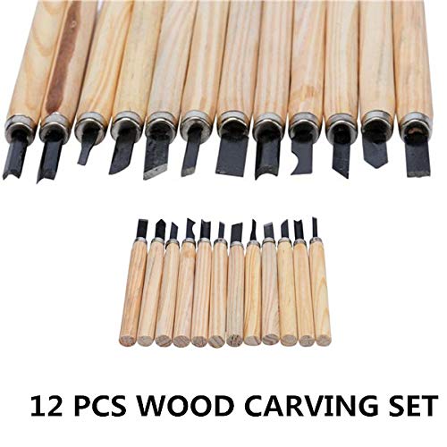 NszzJixo9 12Pcs Wood Carving Hand Chisel Woodworking Tool Set Wood...