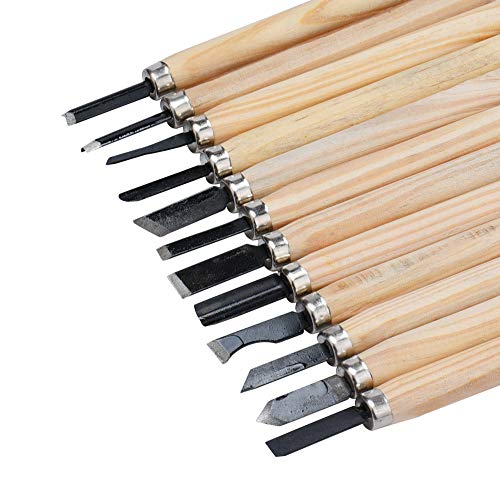 NszzJixo9 12Pcs Wood Carving Hand Chisel Woodworking Tool Set Wood...