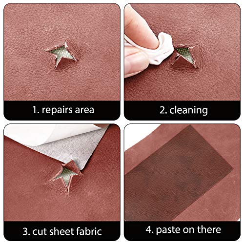 2 Pieces Leather Tape 3 x 60 Inch Self-Adhesive Leather Repair Pat...