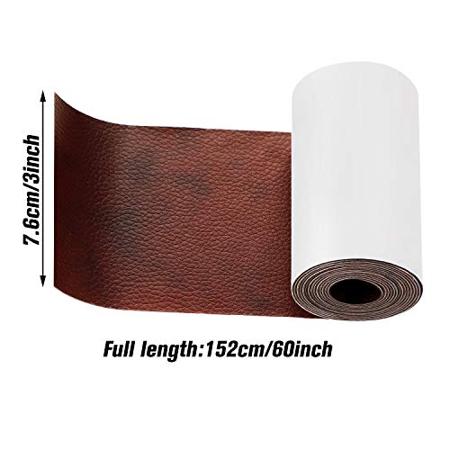 2 Pieces Leather Tape 3 x 60 Inch Self-Adhesive Leather Repair Pat...