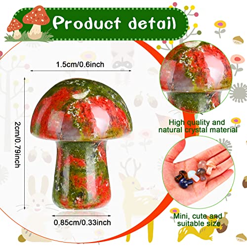 20 Pieces Crystal Mushroom Sculpture Decor Hand Making Mini Mushro...
