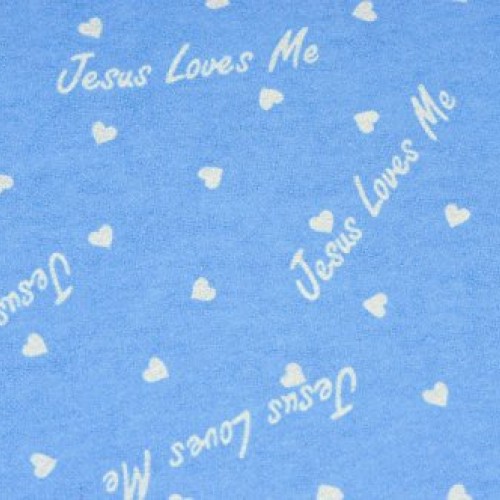Periwinkle BlueJesus Loves Me 100% Cotton Flannel Fabric by The ...